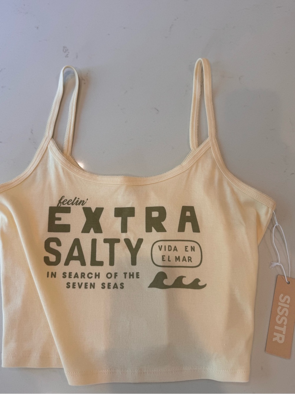 NWT Sisstr Beach Crush Knit Tank Size M in Cream Ombré